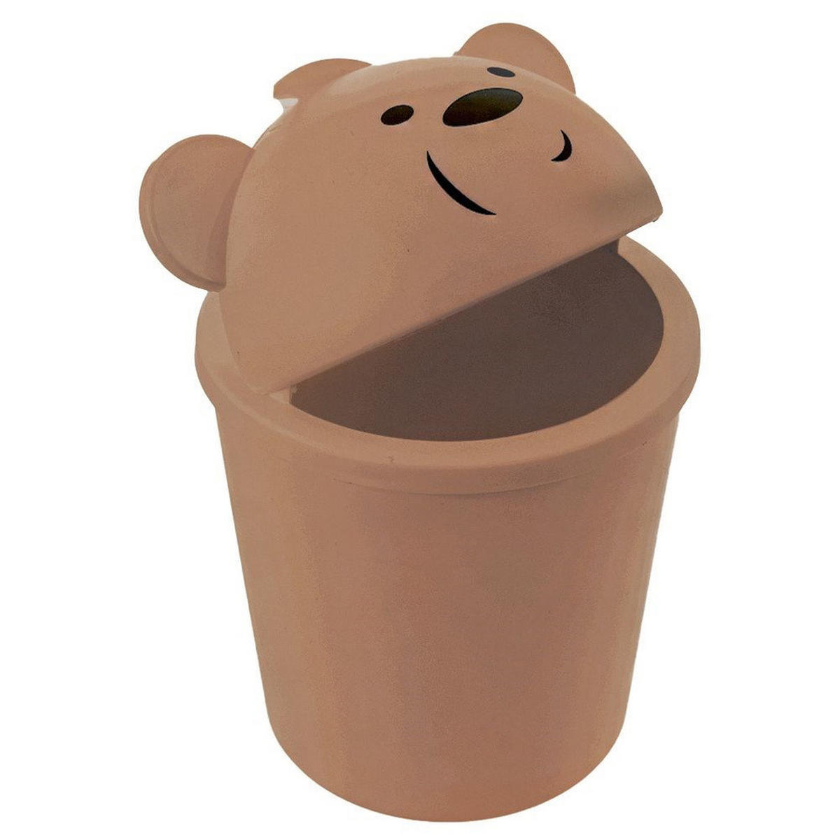ABFALLEIMER TEDDY, Kunststoff, braun, 1,5 l - Braun, Kunststoff (12/15/12cm) - Orion 