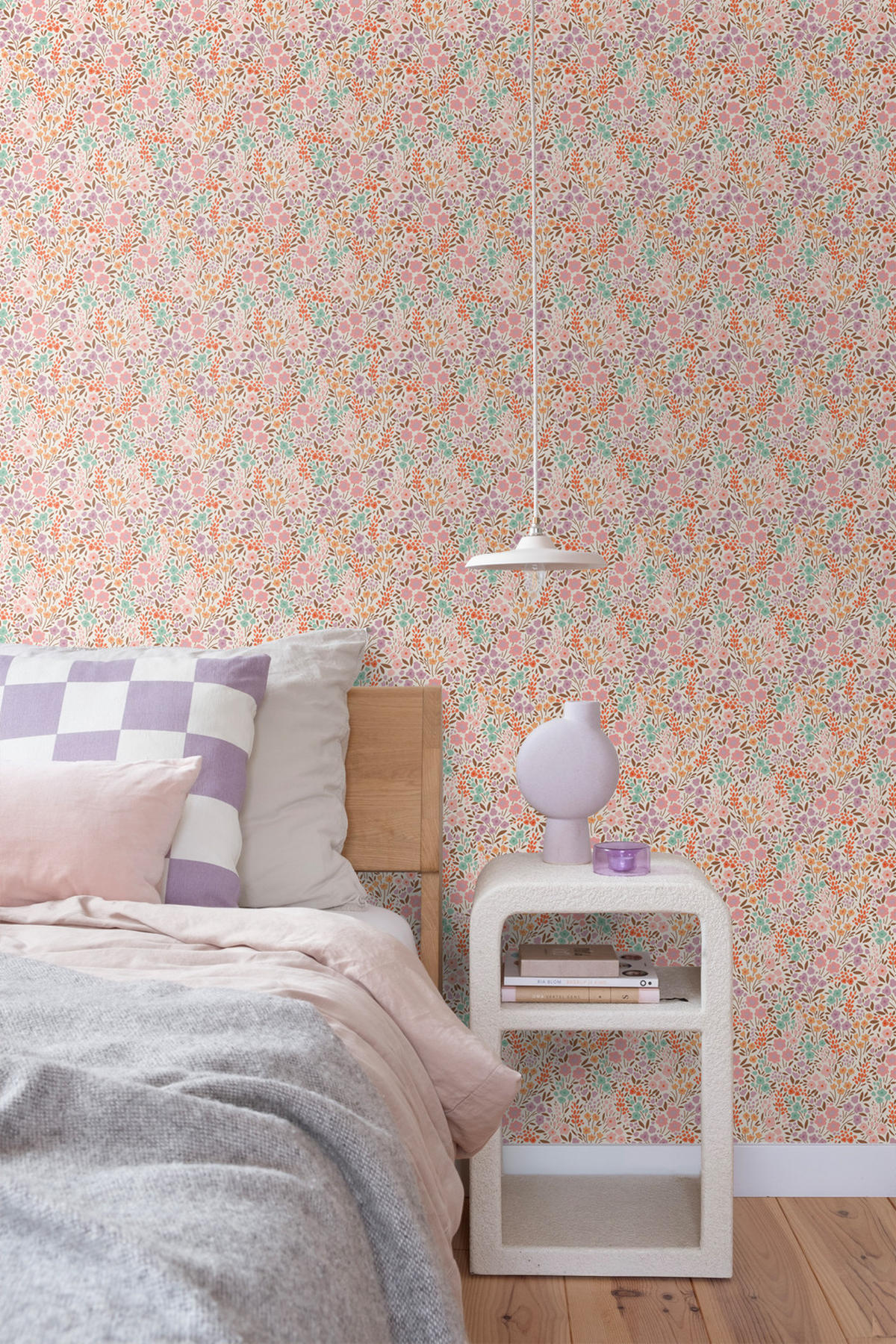 TAPETE Blumen 0.53 x 10.05 m - Pink, Papier (53/0.1cm) - ESTAhome
