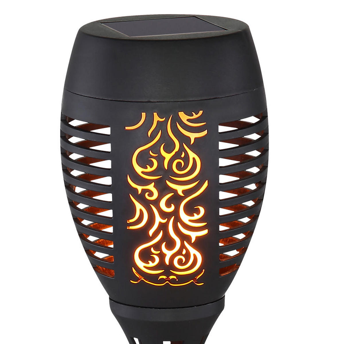 LED AUSSENLEUCHTE Schwarz Feuereffekt 2er Set - Schwarz, Kunststoff (9.5/9.5/50cm)