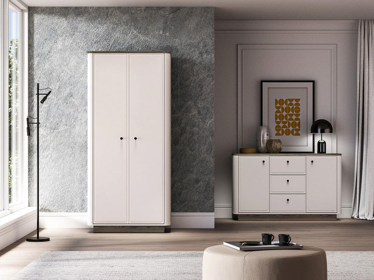 KLEIDERSCHRANK – 92 cm – Vilavio – Kaschmir / Eichefarben - Kaschmir/Eichefarben, Holzwerkstoff (92/200/53cm) - hi-markt