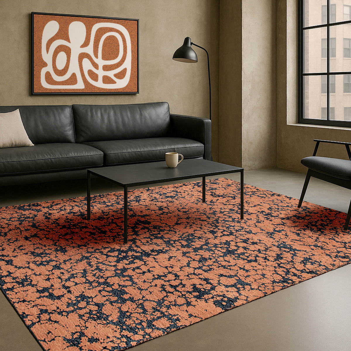 TEPPICH Indian Blue Lola&Moi 240/340 cm - Goldfarben, Kunststoff/Textil (240/340cm) - Lola&Moi