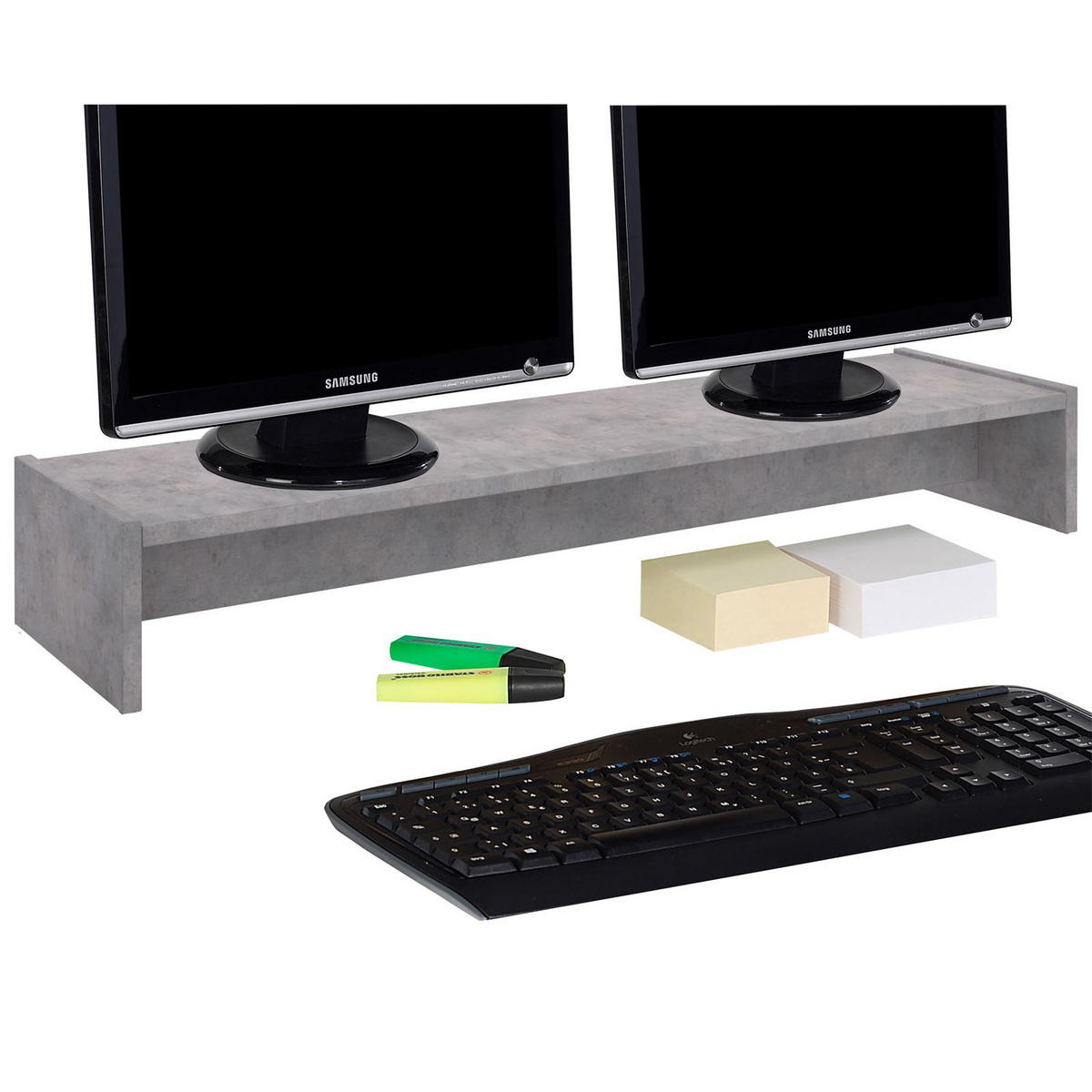 MONITORSTÄNDER ZOOM - Grau, Holzwerkstoff (27/100/15cm) - CARO-Möbel