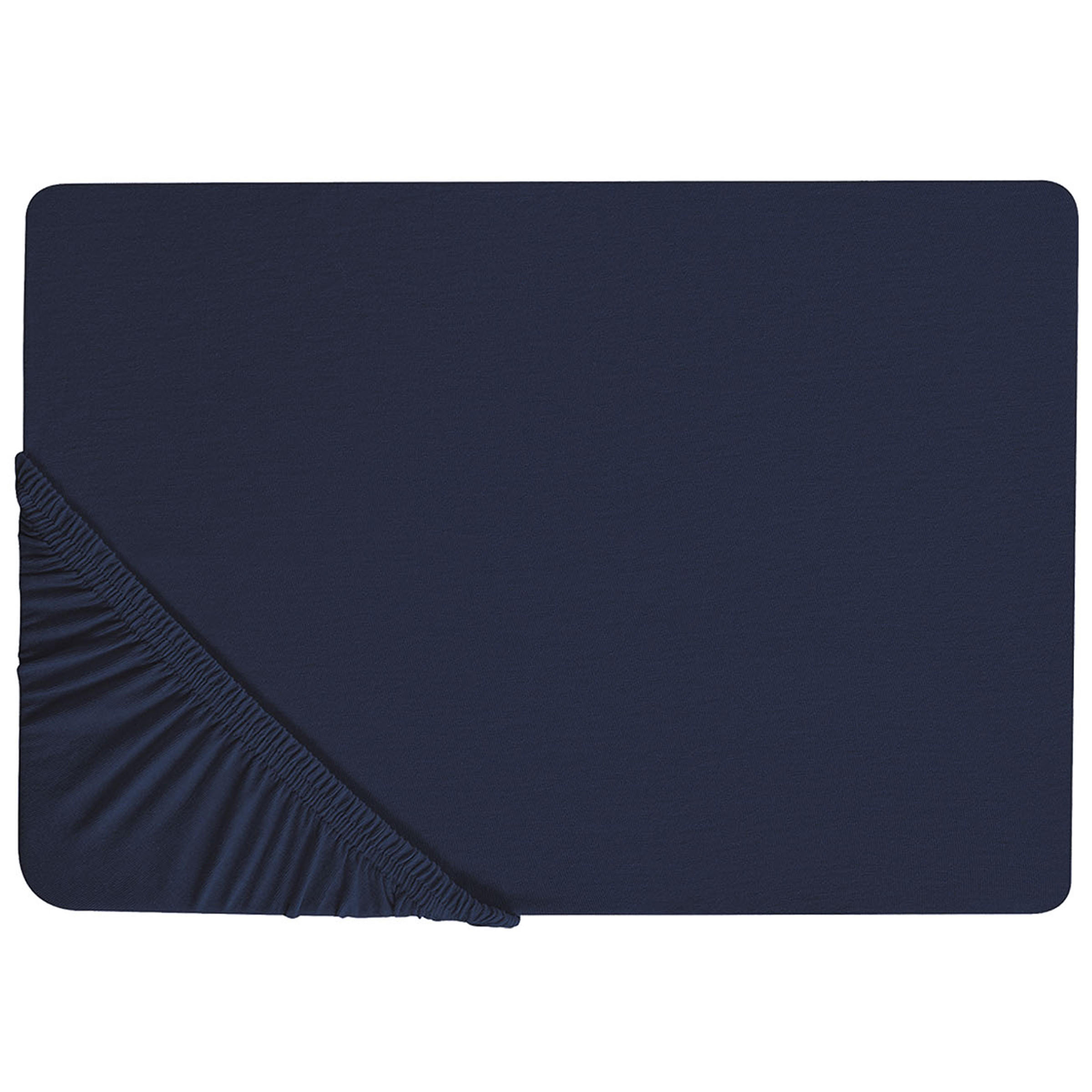 SPANNBETTLAKEN Blau 180 x 200 cm Hofuf - Dunkelblau, Textil (180/200cm) - Beliani