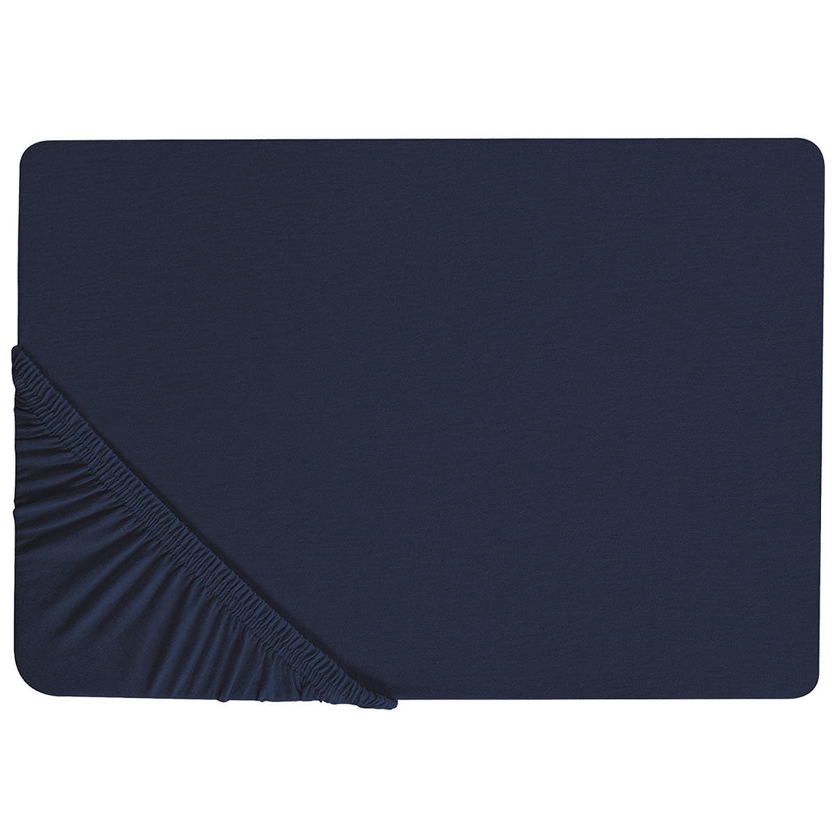 SPANNBETTLAKEN Blau 140 x 200 cm Hofuf - Dunkelblau, Textil (140/200cm) - Beliani
