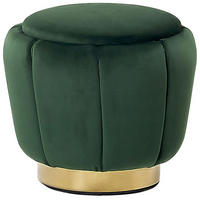 POUF Irving 43/43/37 cm - Grün, Textil (43/37/43cm) - Beliani