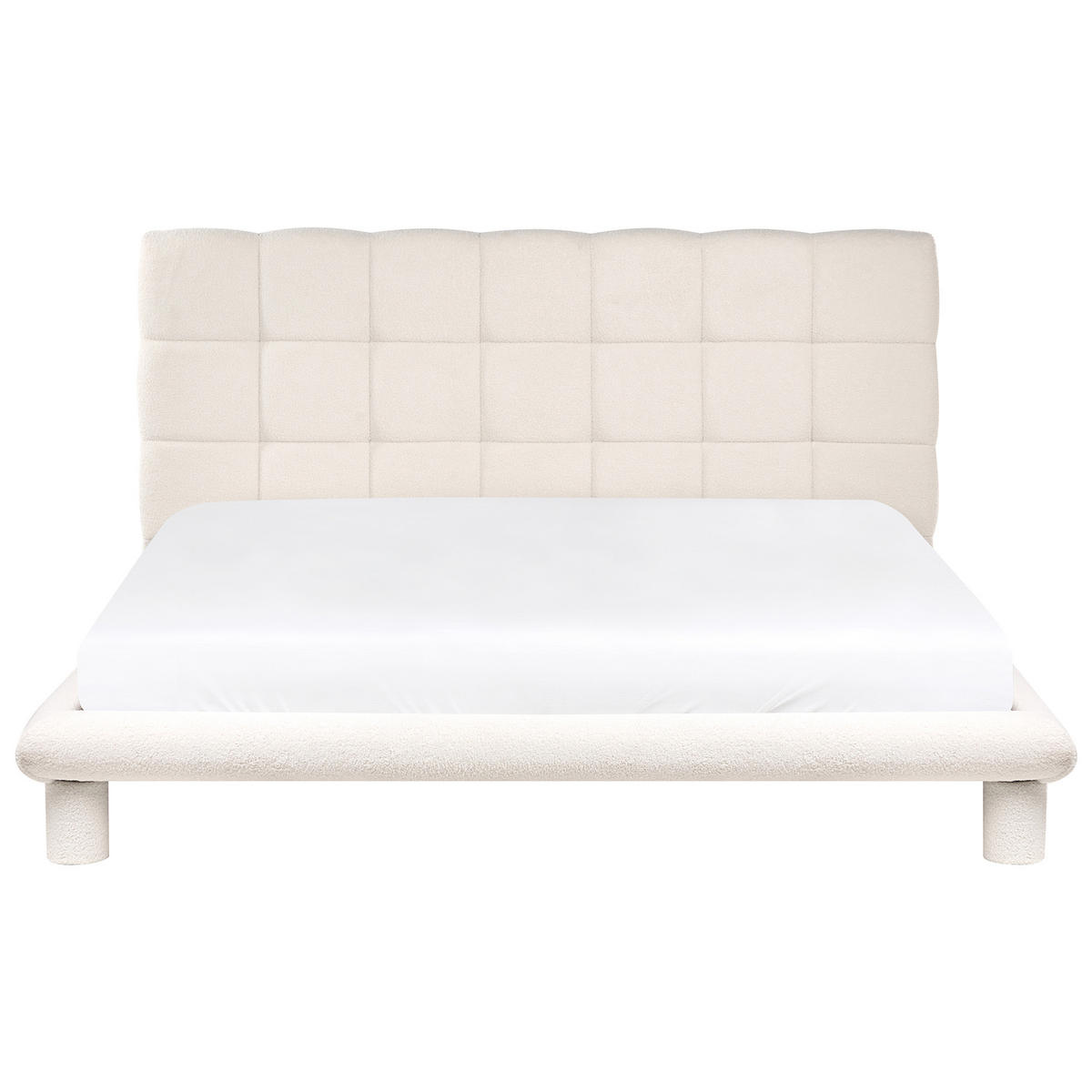 BETT mit Lattenrost 180/200 cm Cremeweiß Cressat - Weiß, Textil (180/200cm) - Beliani