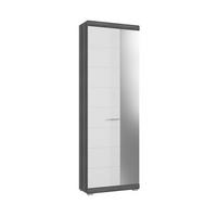 GARDEROBENSCHRANK Scout Garderobe in Rauchsilber Nb. und weiß hochglanz B/H/T: 62x197x37 cm - Silberfarben, Holz (62/197/37cm)