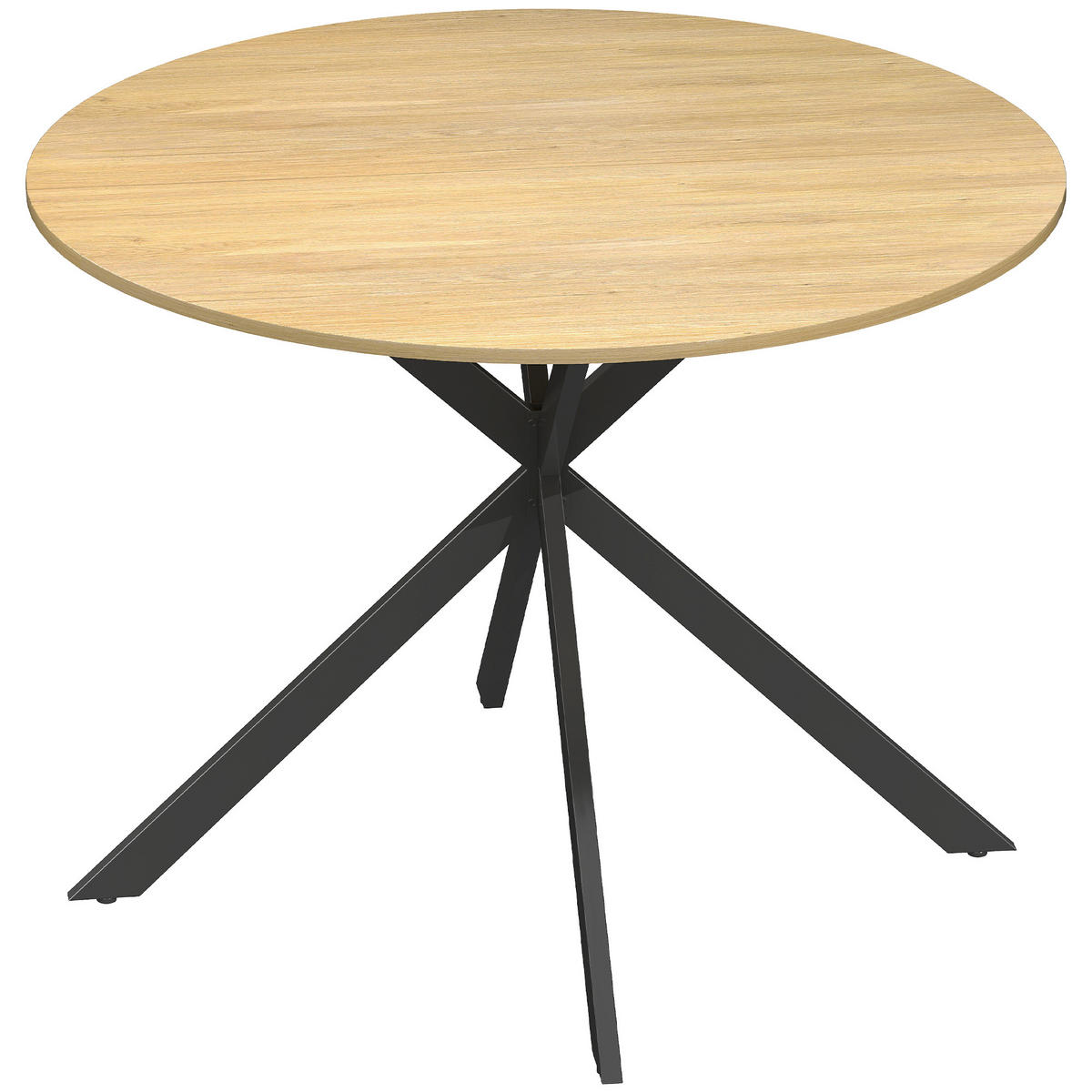 ESSTISCH Spanplatte Stahl Eiche - Eichefarben, Metall (100/100/75cm) - HOMCOM