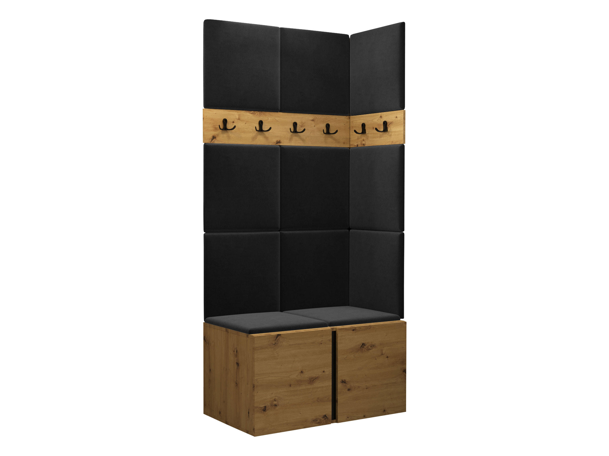 GARDEROBEN-SET Orion I - Anthrazit/Eiche Artisan, Holzwerkstoff/Kunststoff (84/186/46cm) - MIRJAN24