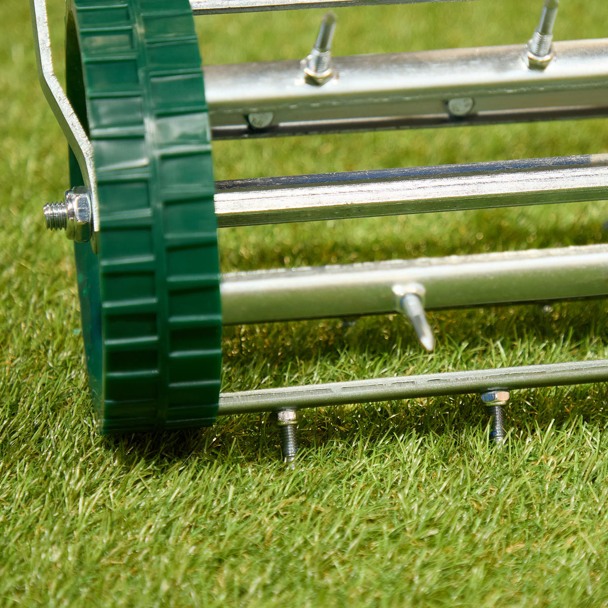 RASENLÜFTER - Silberfarben, Kunststoff/Metall (44/145/21cm) - Relaxdays