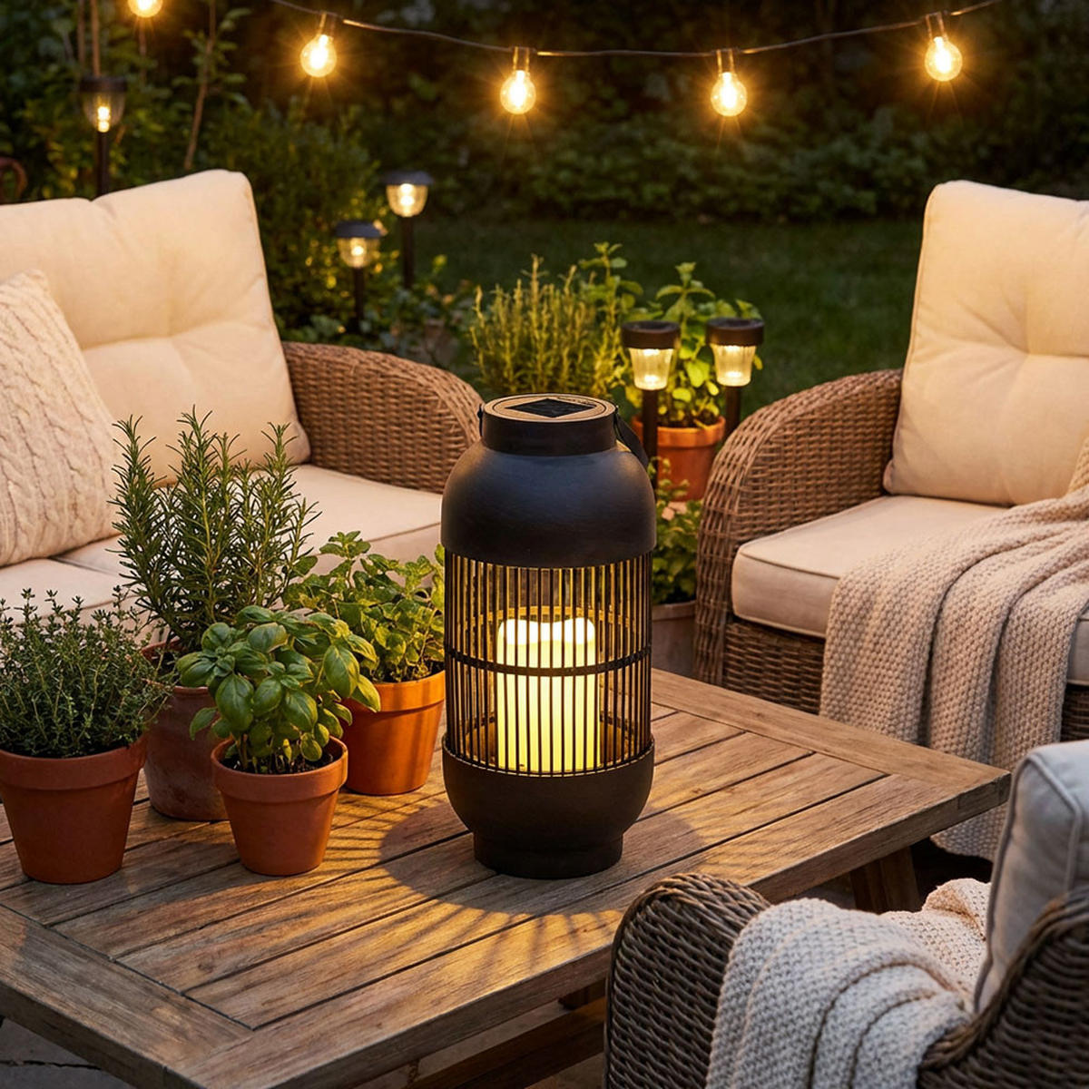 LED AUSSENLEUCHTE Solar Schwarz 2er Set - Schwarz, Kunststoff (14.5/14.5/33cm)