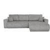 ECKSCHLAFSOFA Porto mit universelle Ottomane, Hellgrau - Hellgrau/Schwarz, Textil (288/190cm) - Beautysofa