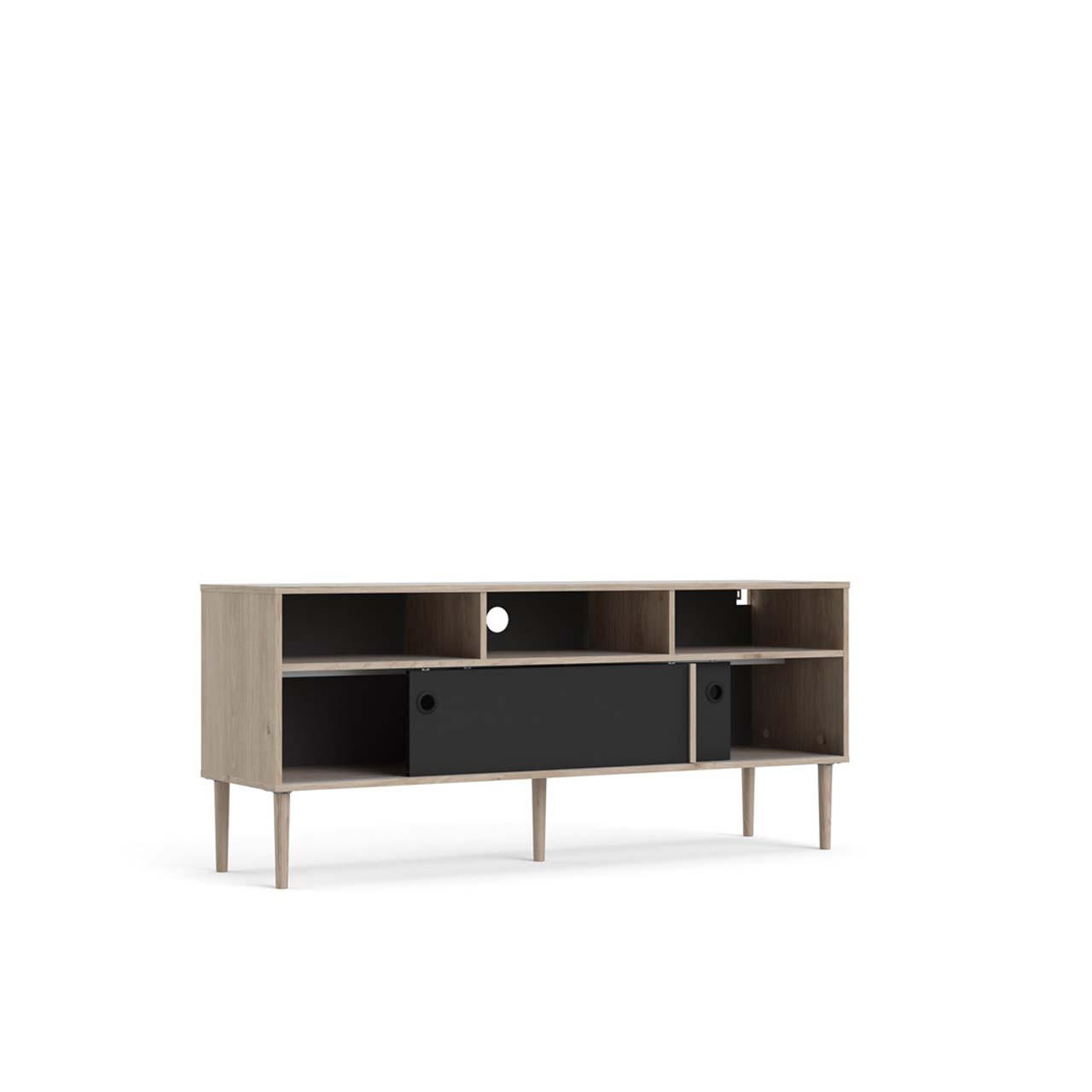 TV-ELEMENT Schwarz - Schwarz, Holzwerkstoff (148/64/41cm) - ebuy24