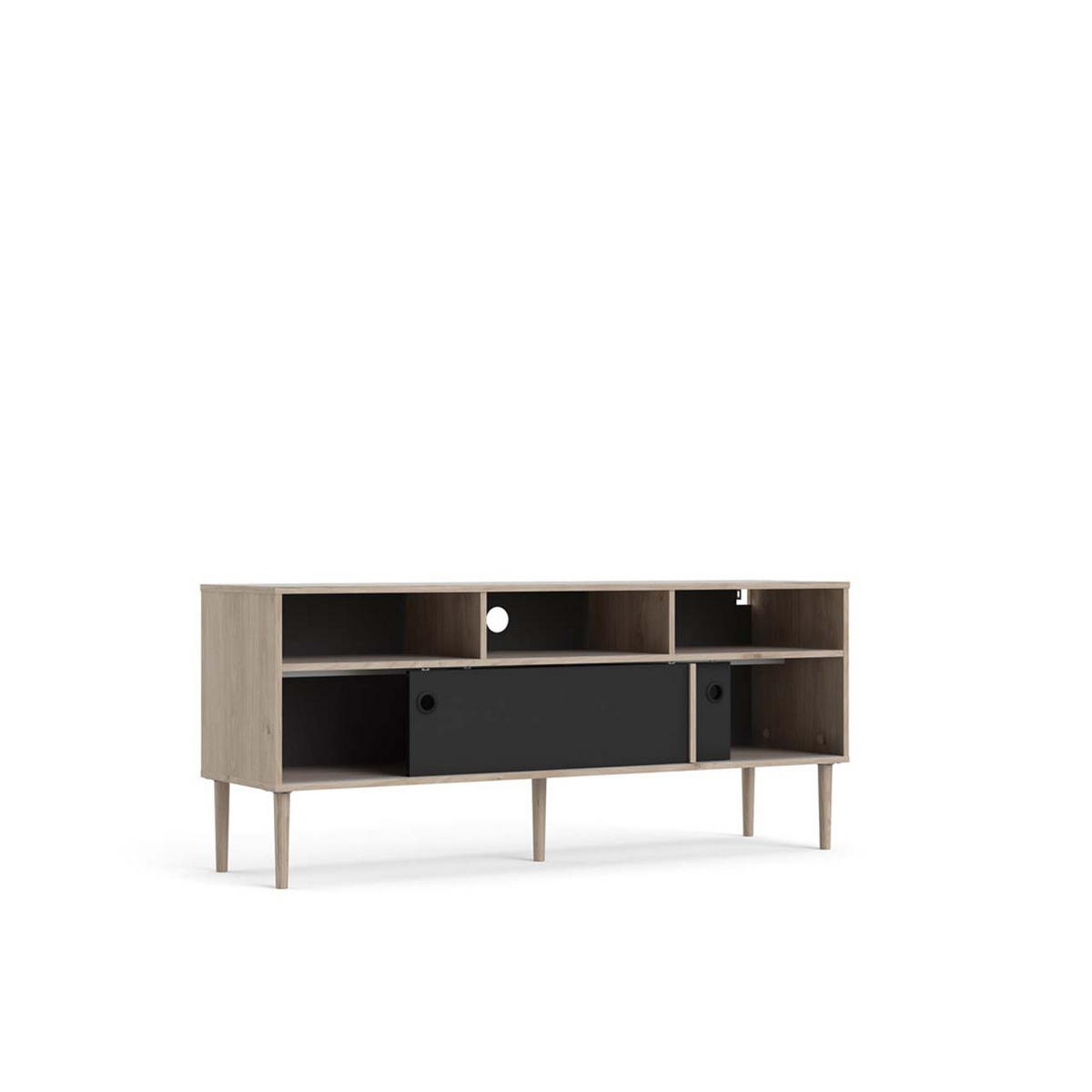 TV-ELEMENT Schwarz - Schwarz, Holzwerkstoff (148/64/41cm) - ebuy24