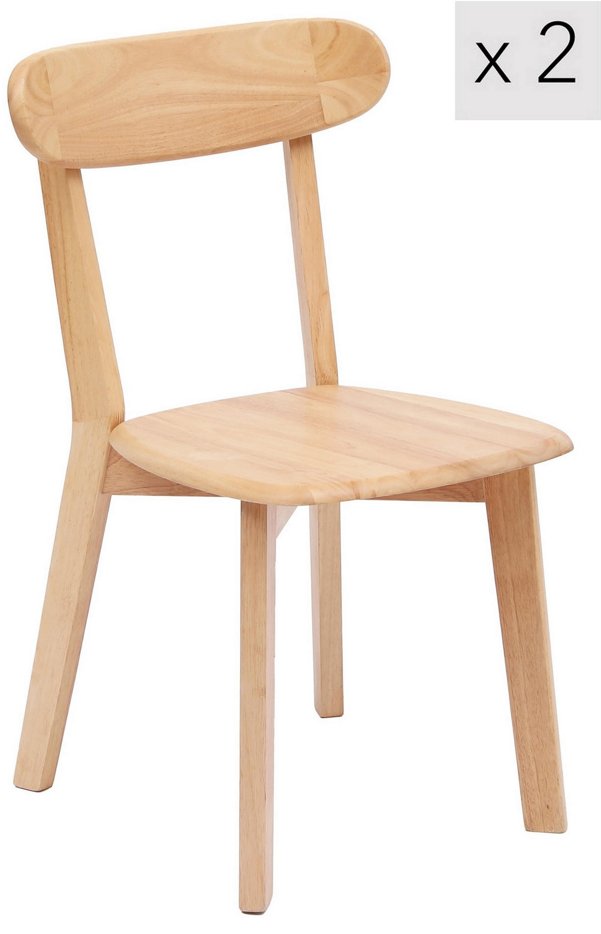 STUHL 2er-Set Holz Braun - Braun, Holz (41/79/56cm) - Nordlys