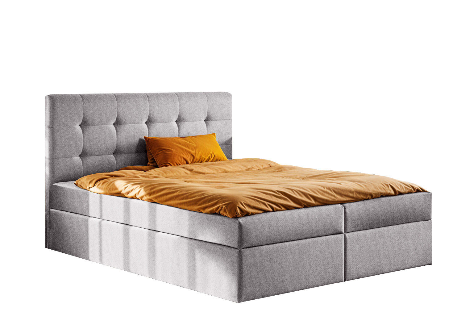 BOXBETT Mit Matratze Und Bettkasten LUDANO Stoff Soro Grau 160x200 cm H2-Pocket - Grau, Holz (120/200cm) - Kaiser Möbel