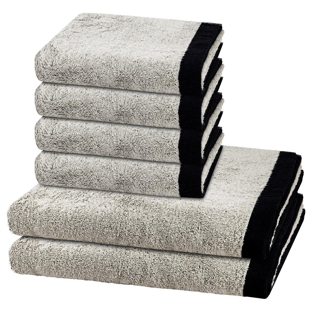 FROTTIERSET Lifestyle Splash 6-teilig - Grau, Textil (50/100cm) - Cawö