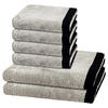 FROTTIERSET Lifestyle Splash 6-teilig - Grau, Textil (50/100cm) - Cawö
