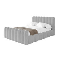 POLSTERBETT mit Bettkasten, Fußteil und Lattenrost, Boxbett ohne Matratze - SENA-Z 140x200 Grau - Hellgrau, Holzwerkstoff/Textil (140/200cm) - ALTDECOR