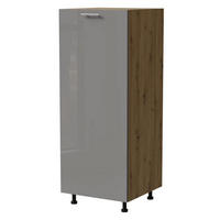 VORRATSSCHRANK Essen Grau Hochglanz / Eiche Artisan Matt 60 / 59 / 154cm - Eiche Artisan/Grau, Holz/Holzwerkstoff (60/154/59cm) - Feldmann-Wohnen