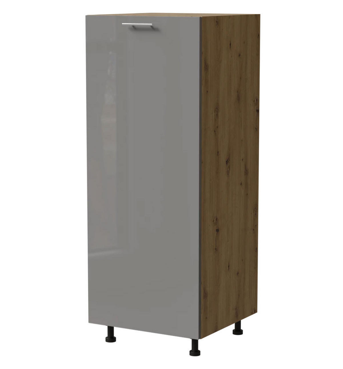 VORRATSSCHRANK Essen Grau Hochglanz / Eiche Artisan Matt 60 / 59 / 154cm - Eiche Artisan/Grau, Holz/Holzwerkstoff (60/154/59cm) - Feldmann-Wohnen
