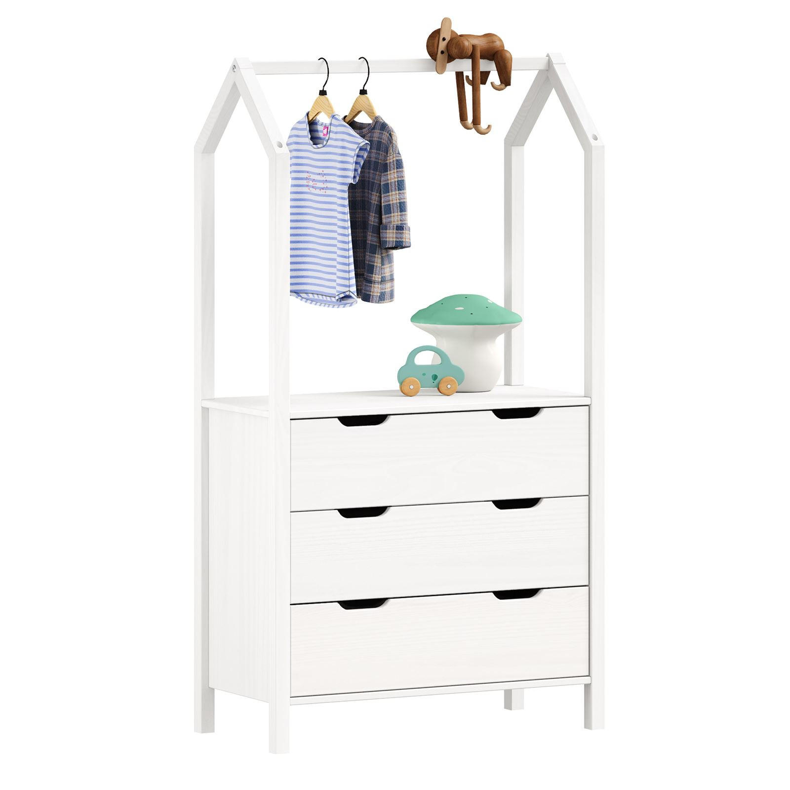 KOMMODE AMIRA - Weiß, Holz (83/152/41cm) - IDIMEX