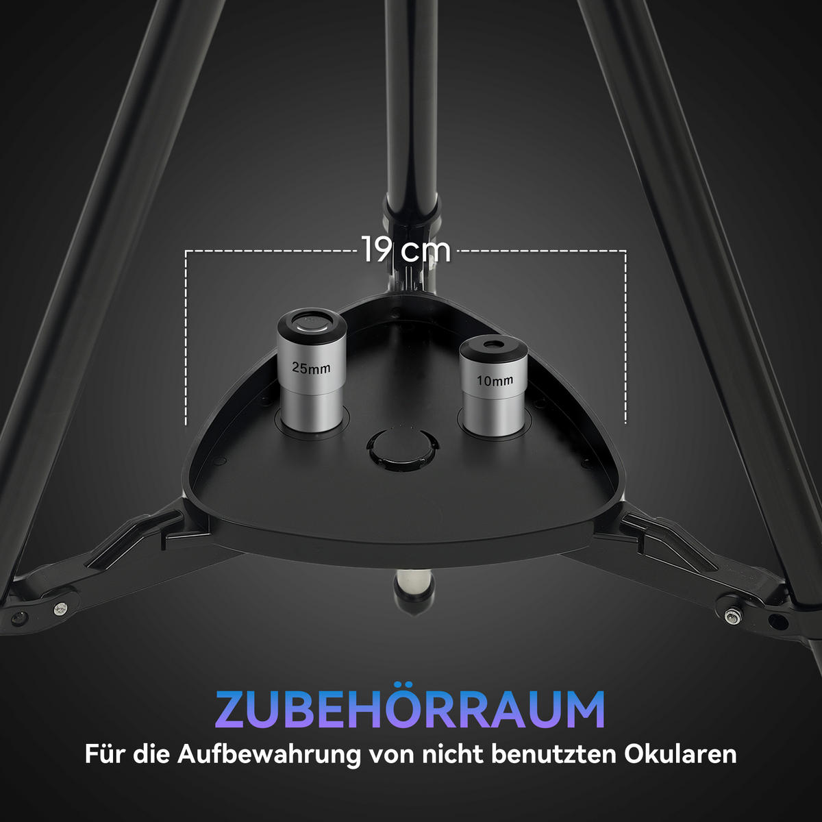 SPIEGELTELESKOP DE-10856 114 mm Objektiv mit 2 Okularen Dunkelblau - Schwarz, Metall (86/86cm) - ComfortXL