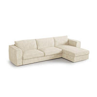 ECKSOFA rechtwinklig MIKA Köpergewebe mit weichem Griff Creme 292cm - Creme, Textil (292/100cm) - Premium Interiors
