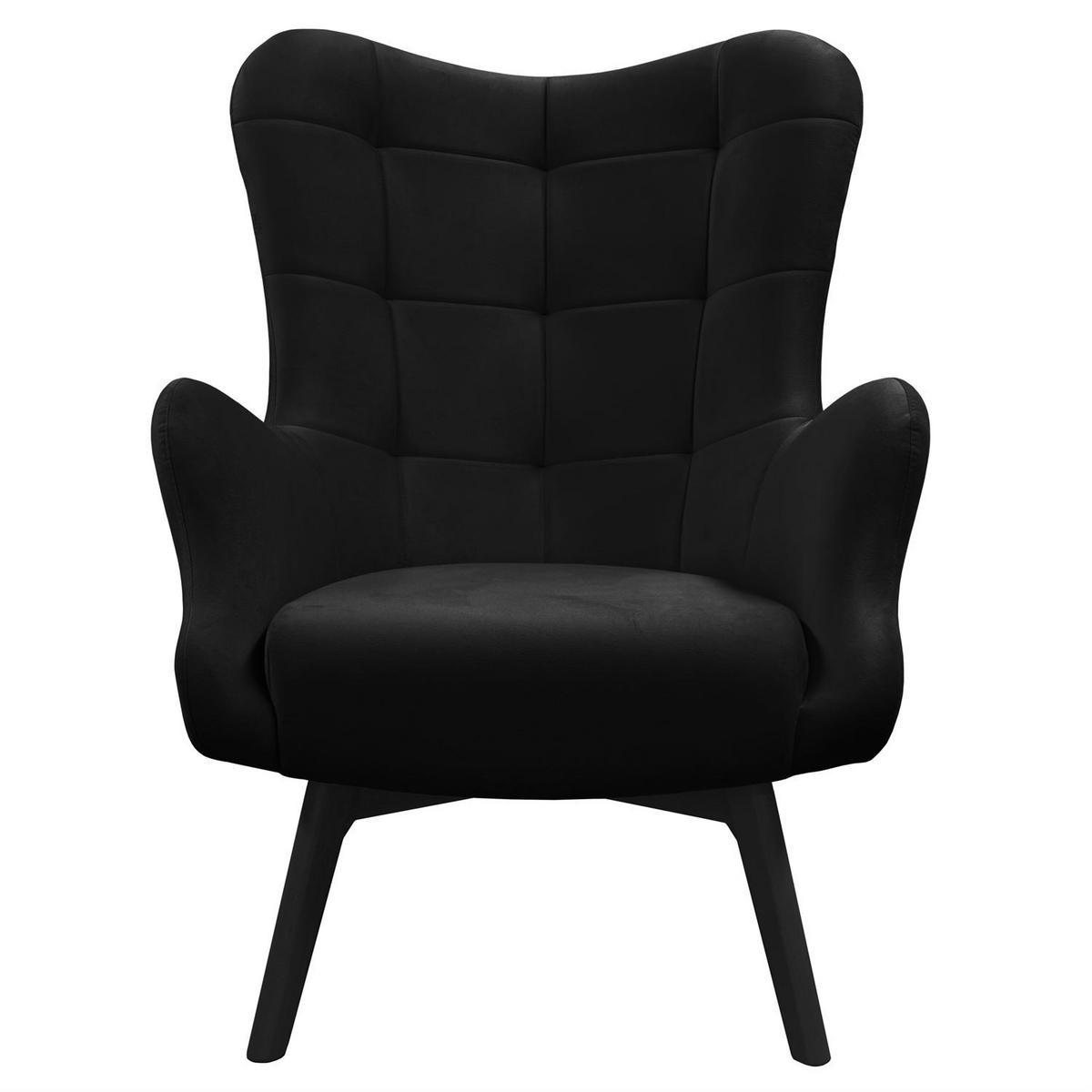 SESSEL SAND mit schwarzen Beinen - Schwarz, Textil (80/105/86cm) - Lookway