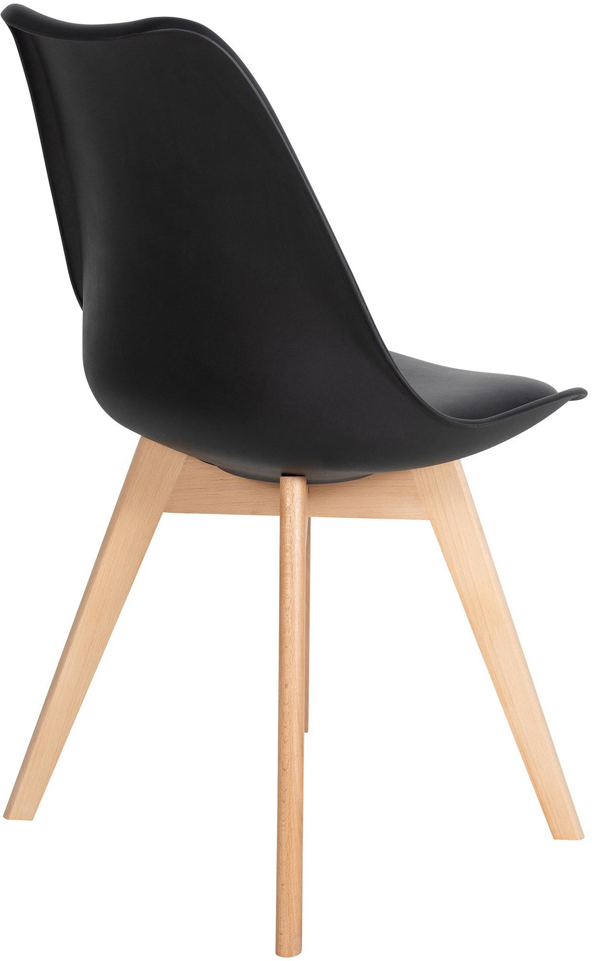 STUHL 6er Set Kunststoff schwarz - Eukalyptusholzfarben/Schwarz, Holz/Kunststoff (49/83/50cm) - CLP