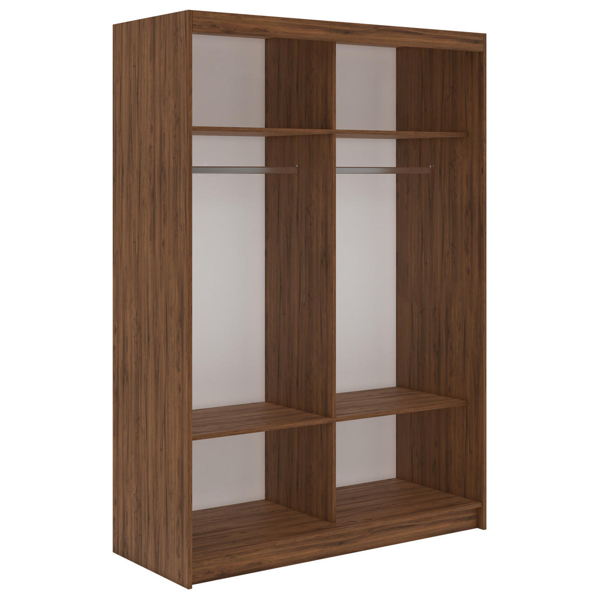 SCHWEBETÜRENSCHRANK 150 - VERONA - Warmia Walnuss mit Spiegel - Walnussfarben/Alufarben, Holzwerkstoff/Metall (150/216/61cm) - MKS
