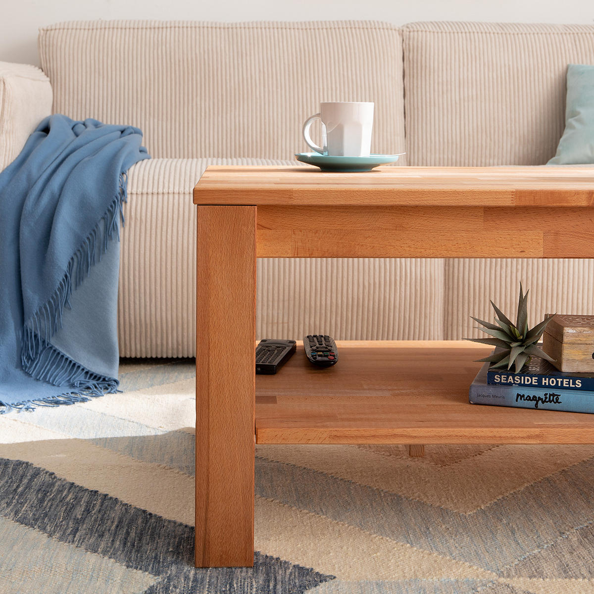 COUCHTISCH - Kernbuche Massiv - Kernbuche, Holz (60/100/45cm) - home24