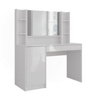 SCHMINKTISCH Sherry Weiß/Weiß Hochglanz 119.8 cm 4 Teile - Weiß Hochglanz, Holzwerkstoff (119.8/76/50.1cm) - Vicco