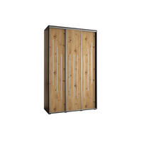 SCHWEBETÜRENSCHRANK 235,2/150/60 3-türig - Silberfarben/Schwarz, Holz/Metall (150/235/60cm) - Abiks Möbel