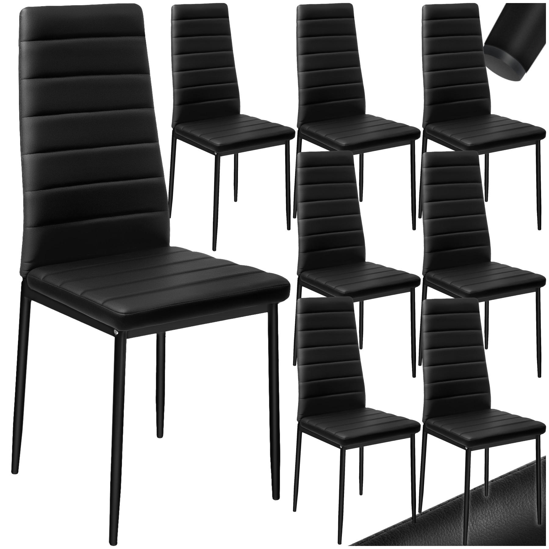 ESSZIMMERSTUHL 8er Set Thomas 41 x 45 x 98 5 cm schwarz - Schwarz, Textil (48/98.5/45cm) - tectake