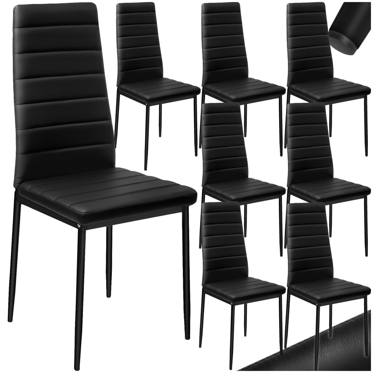 ESSZIMMERSTUHL 8er Set Thomas 41 x 45 x 98 5 cm schwarz - Schwarz, Textil (48/98.5/45cm) - tectake