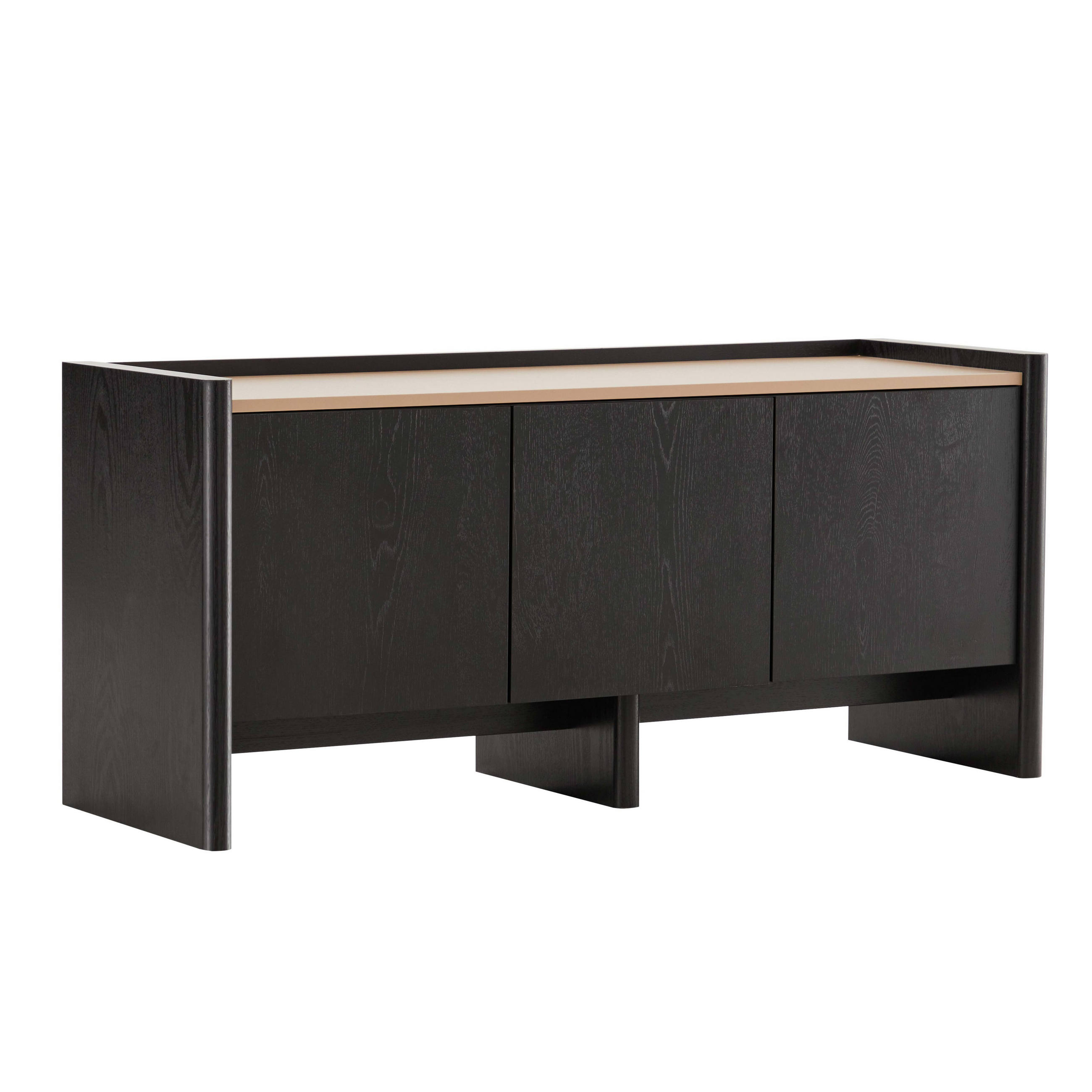 TV-SCHRANK 120 cm, schwarzes Holz - Schwarz, Holz (40/55/120cm) - Oviala