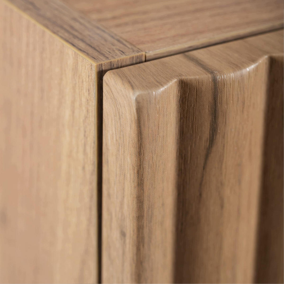 HOCHSCHRANK BELLO hängend geriffelt Eiche Craft Gold 35/136/27 cm - Eichefarben, Holzwerkstoff/Metall (35/136/27.2cm) - Rodan