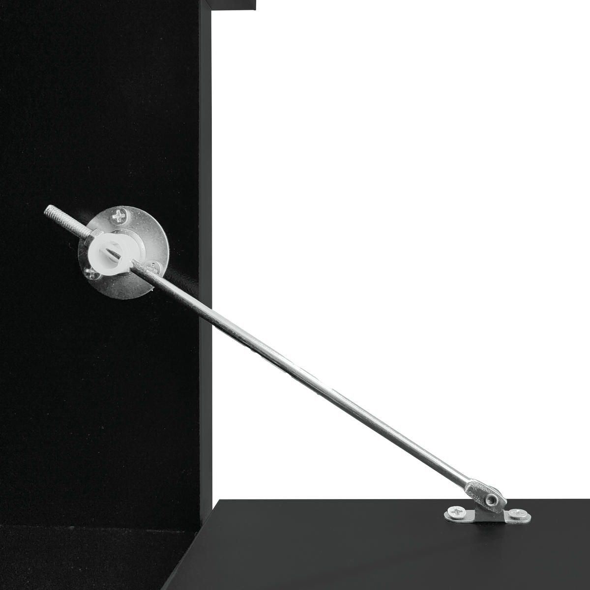 TV-ELEMENT mit Couchtisch - Kombination 2er-Set Hochglanz mit LED - Schwarz, Holzwerkstoff (181/38/38cm) - OKWISH