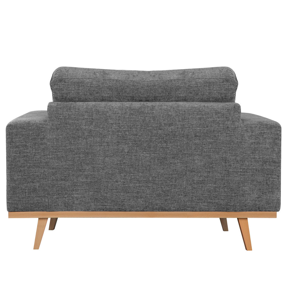 SESSEL - Dunkelgrau/Buchefarben, Buchenholz/Textil (122/81/88cm) - home24