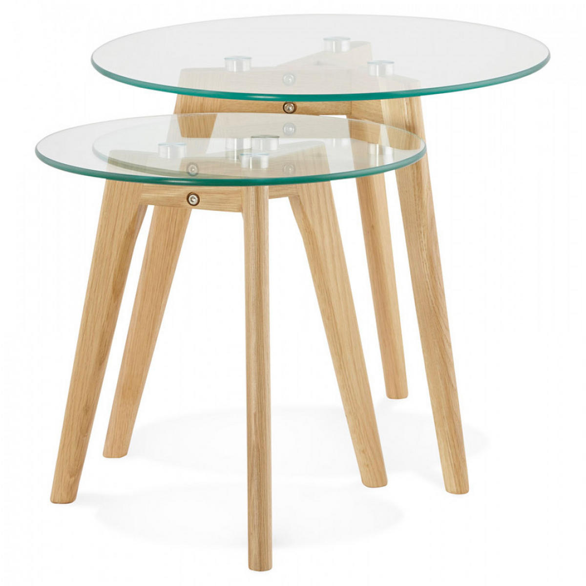 LOUNGETISCH transparent 50x50x45 cm - Eichefarben/Transparent, Glas/Holz (50/50/45cm) - AlterEgo