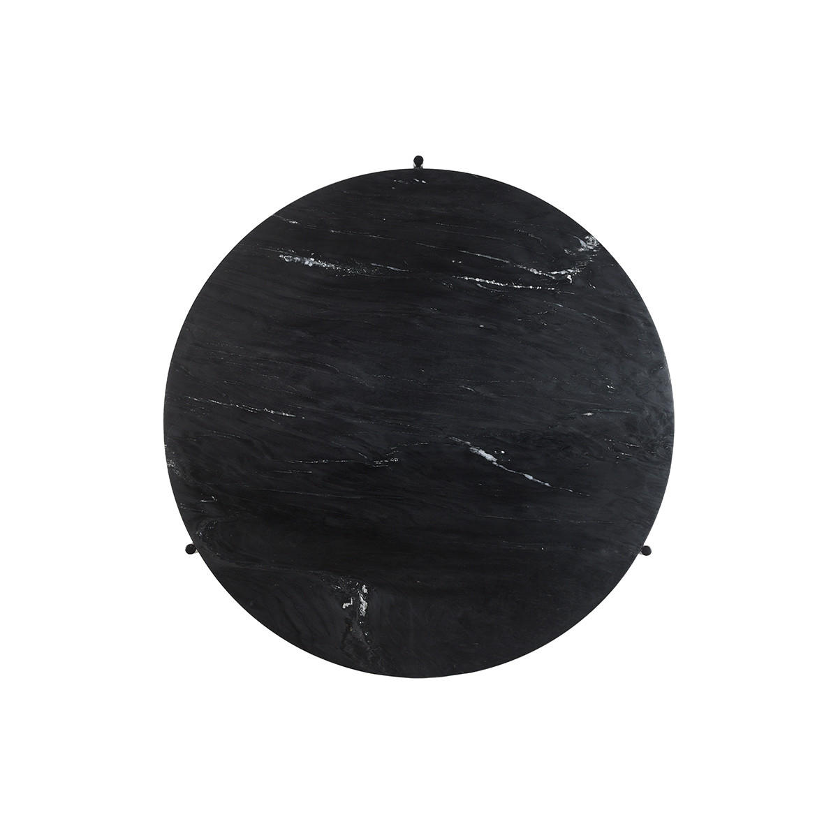 COUCHTISCH Rund Schwarzer Marmor D90 cm BUMCELLO - Schwarz, Stein (90/90/45cm) - Miliboo