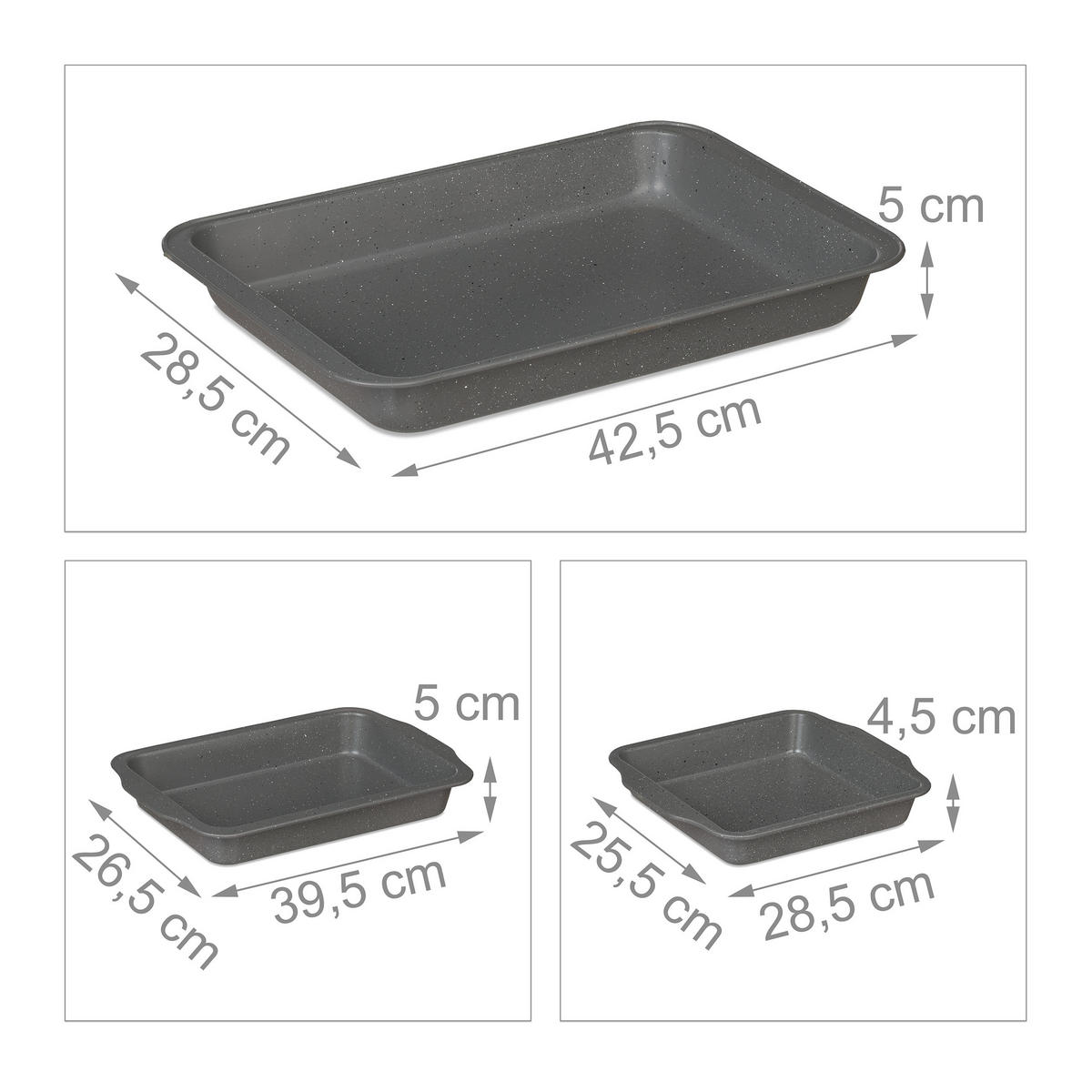 3XAUFLAUFFORM - Grau, Metall (28.5/42.5/5cm) - Relaxdays