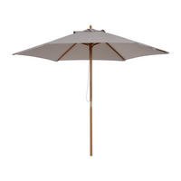 SONNENSCHIRM, Bambus, Polyester, Grau - Grau, Holz (250/250cm) - Outsunny