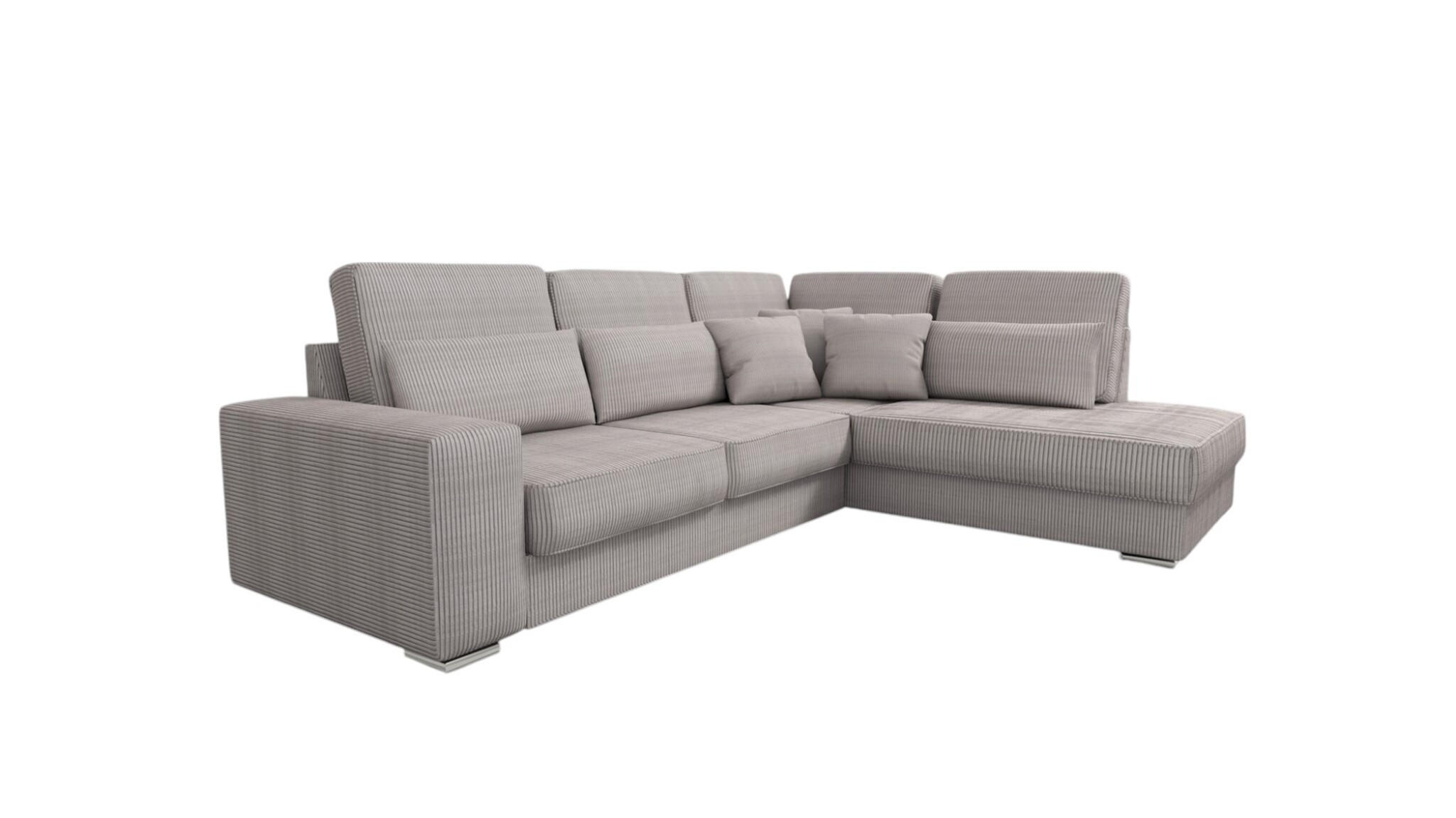 ECKSOFA Nevio Xl In Scala - Graubraun, Holzwerkstoff/Textil (312/226cm) - Fun Möbel