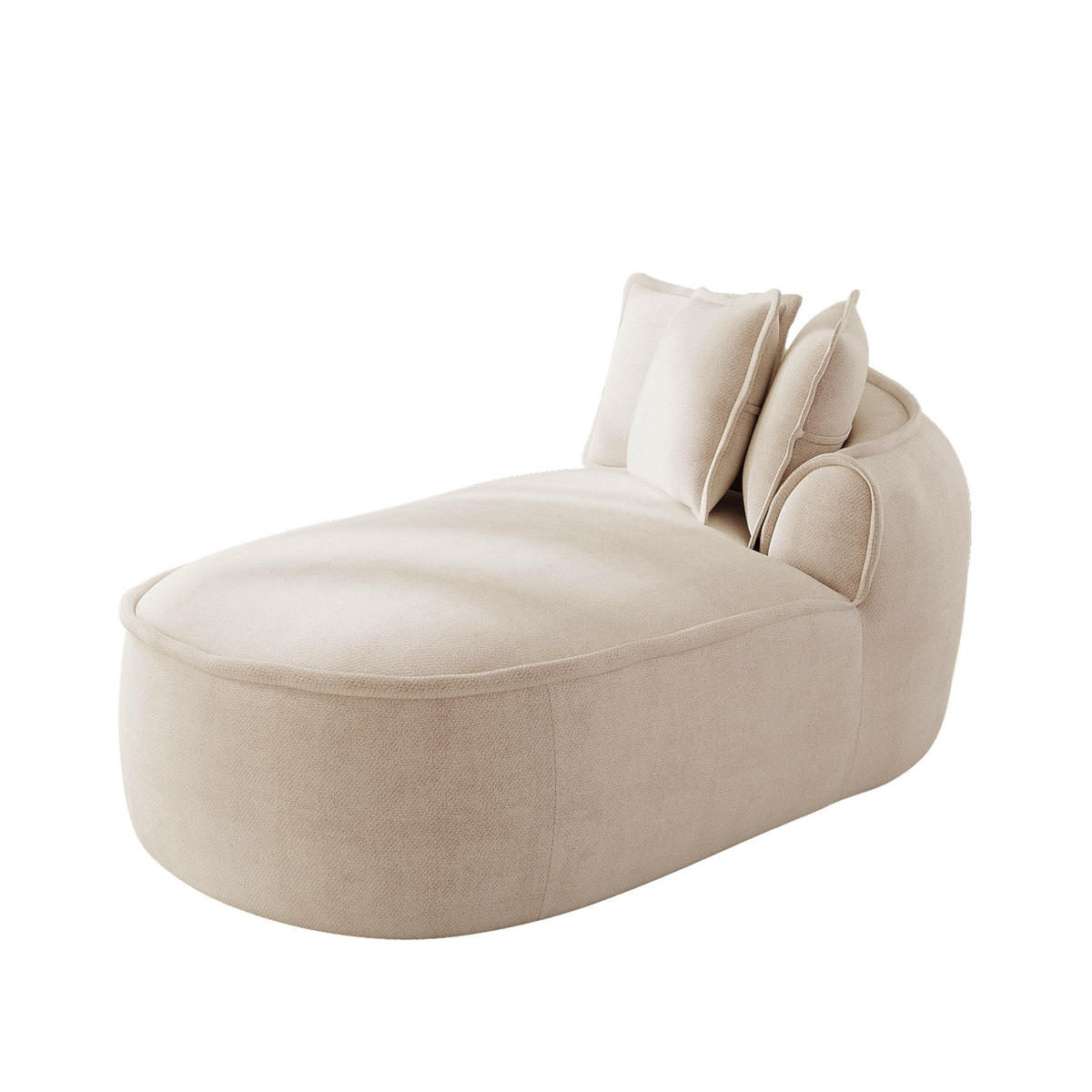 RÉCAMIERE rechte Chaiselongue mit Kissen, DE-42643, Helltaupe - Taupe, Textil (164/67/92cm) - ComfortXL