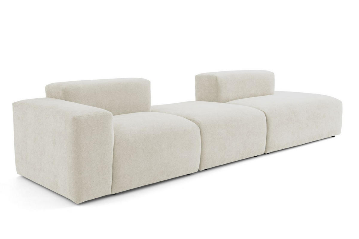 4-SITZER modulares Sofa HEAVEN SET 4 Rechts, Breite 335 cm Webstoff Weiß - Schwarz/Weiß, Holz/Kunststoff (102/71/335cm) - Muffo