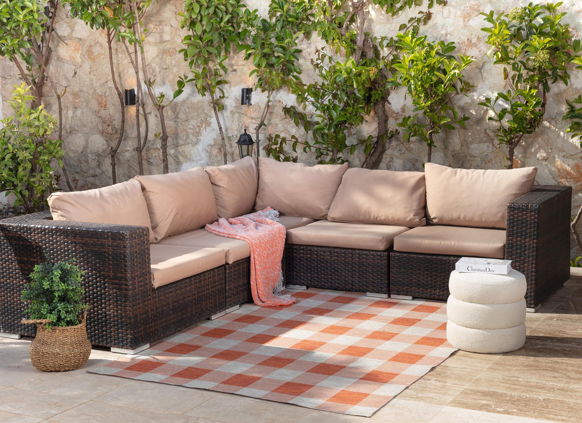 OUTDOORTEPPICH 160/213 cm Orange - Orange, Naturmaterialien/Textil (160/213cm) - LIVABLISS