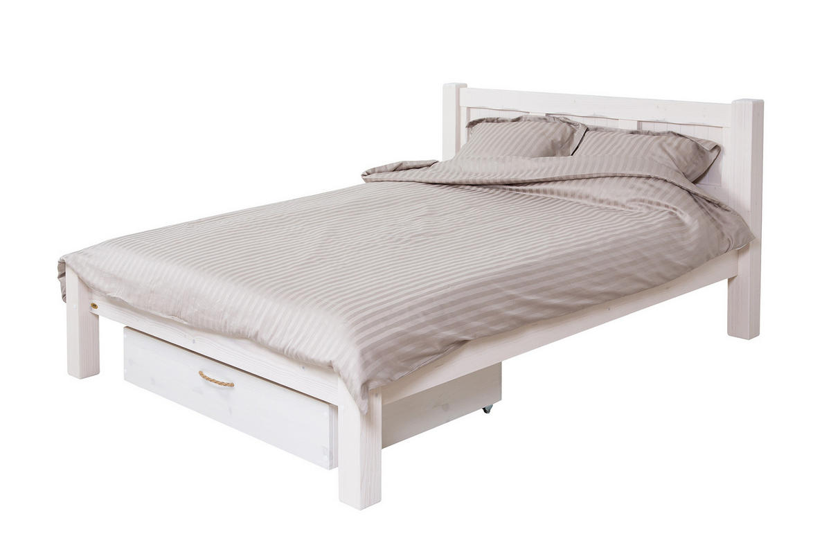 BETTKASTEN 110x80 cm - Weiß/Braun, Holz - MSL wooden furniture