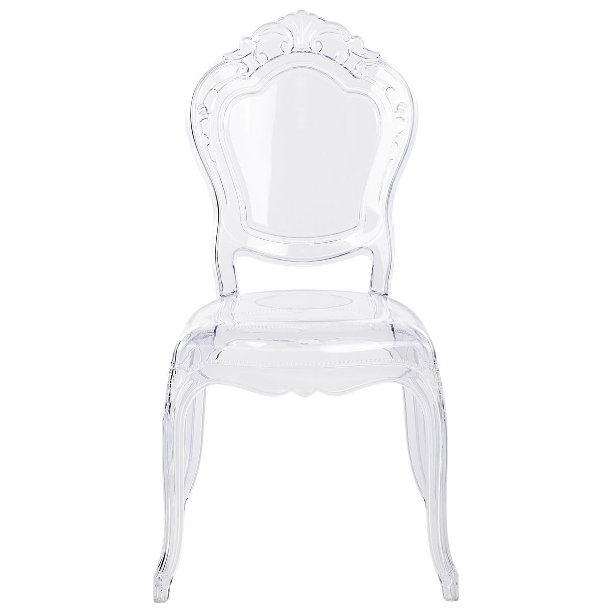 ESSZIMMERSTUHL 2er Set Transparent Vermont - Transparent, Kunststoff (53/97/55cm) - Beliani
